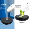 25cm LED Light Electric Rotating Display Stand Turntable (White)
