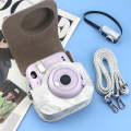 For FUJIFILM instax mini 11 / 9 / 8 Marble Full Body Leather Case Camera Bag with Strap