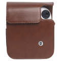 For FUJIFILM Instax mini 12 Leather Case Full Body Camera Bag with Shoulder Strap (Brown)