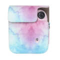 For FUJIFILM instax mini 12 Painted Full Body Leather Case Camera Bag with Strap(Blue Pink)(Black)