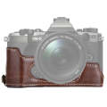 1/4 inch Thread PU Leather Camera Half Case Base for Olympus EM5 / EM5 Mark II (Coffee)