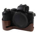 1/4 inch Thread PU Leather Camera Half Case Base for Nikon Z50(Brown)