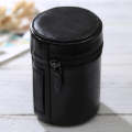 Medium Lens Case Zippered PU Leather Pouch Box for DSLR Camera Lens, Size: 13x9x9cm(Black)