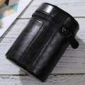 Medium Lens Case Zippered PU Leather Pouch Box for DSLR Camera Lens, Size: 13x9x9cm(Black)