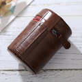 Small Lens Case Zippered PU Leather Pouch Box for DSLR Camera Lens, Size: 11x8x8cm(Coffee)