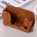 1/4 inch Thread PU Leather Camera Half Case Base for FUJIFILM X-A3 / X-A10(Brown)