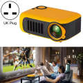 A2000 1080P Mini Portable Smart Projector Children Projector, UK Plug(Yellow)