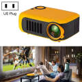 A2000 1080P Mini Portable Smart Projector Children Projector, US Plug(Yellow)