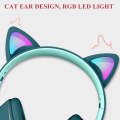 AKZ-022 USB + 3.5mm Port Cat Ear Design Foldable LED Headset with Mic(Grey)