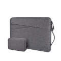 ND01DS Polyester Notebook Laptop Liner Bag with Small Bag, Size:14.1-15.4 inch(Deep Space Gray)