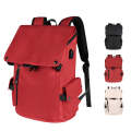 SJ02 13-15.6 inch Universal Large-capacity Laptop Backpack with USB Charging Port(Wine Red)