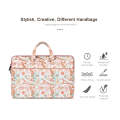 ST01DZ Lightweight Canvas Printed Laptop Bag, Size:13.3 inch(Flower Pink)