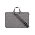 ST06SDJ Frosted PU Business Laptop Bag with Detachable Shoulder Strap, Size:14.1-15.4 inch(Dark G...