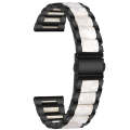 For Samsung Smart Watch 20mm Three-beads Steel + Resin Watch Band(Black White)