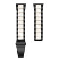 For Samsung Smart Watch 20mm Three-beads Steel + Resin Watch Band(Black White)