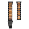 For Samsung Smart Watch 20mm Three-beads Steel + Resin Watch Band(Black Gold)
