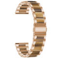 For Samsung Smart Watch 22mm Three-beads Steel + Resin Watch Band(Rose Gold Gold)