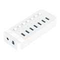 ORICO CT2U3-7AB-WH 7 In 1 Plastic Stripes Multi-Port USB HUB with Individual Switches, US Plug(Wh...