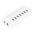 ORICO CT2U3-7AB-WH 7 In 1 Plastic Stripes Multi-Port USB HUB with Individual Switches, AU Plug(Wh...