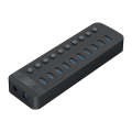 ORICO CT2U3-10AB-BK 10 In 1 Plastic Stripes Multi-Port USB HUB with Individual Switches, EU Plug(...
