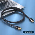 USAMS US-SJ530 U74 DP to HDMI 4K Glossy Aluminum Alloy HD Audio and Video Cable, Cable Length: 2m...