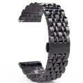 20mm Women Version Seven-beads Steel Watch Band(Black)