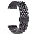 22mm Men Version Seven-beads Steel Watch Band(Black)