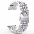 22mm Men Version Seven-beads Steel Watch Band(Silver)