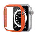 Shockproof PC Protective Case with Tempered Glass Film For Apple Watch Series 8 / 7 41mm(Orange)