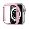 Shockproof PC Protective Case with Tempered Glass Film For Apple Watch Series 8 / 7 41mm(Red Pink)