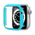 Shockproof PC Protective Case with Tempered Glass Film For Apple Watch Series 8 / 7 41mm(Light Blue)