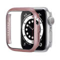 Shockproof PC Protective Case with Tempered Glass Film For Apple Watch Series 8 / 7 45mm(Rose Gold)