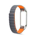 For Xiaomi Mi Band 4 / 3 Silicone Magnetic Watch Band(Grey Orange)