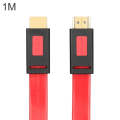 ULT-unite 4K Ultra HD Gold-plated HDMI to HDMI Flat Cable, Cable Length:1m(Transparent Red)