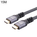 HDMI 2.0 Male to HDMI 2.0 Male 4K Ultra-HD Braided Adapter Cable, Cable Length:15m(Grey)