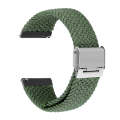 22mm Universal Metal Buckle Nylon Braided Watch Band(Olive Green)