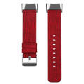 For Fitbit Charge 5 Nylon Canvas Watch Band(Red)