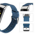 For Fitbit Charge 5 Nylon Canvas Watch Band(Blue)
