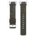 For Fitbit Charge 5 Nylon Canvas Watch Band(Dark Green)