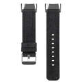 For Fitbit Charge 5 Nylon Canvas Watch Band(Denim Black)