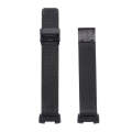 For Fitbit Charge 4 Double Insurance Buckle Milanese Watch Band(Black)