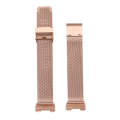 For Fitbit Charge 4 Double Insurance Buckle Milanese Watch Band(Rose Gold)
