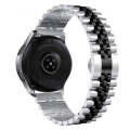 20mm Five-bead Stainless Steel Watch Band(Silver Black)