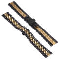 20mm Five-bead Stainless Steel Watch Band(Black Gold)