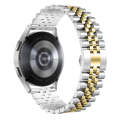 20mm Five-bead Stainless Steel Watch Band(Silver Gold)