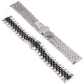 22mm Five-bead Stainless Steel Watch Band(Silver Black)