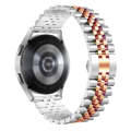 22mm Five-bead Stainless Steel Watch Band(Silver Rose Gold)