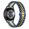 22mm Five-bead Stainless Steel Watch Band(Blue Gold)