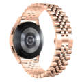 22mm Five-bead Stainless Steel Watch Band(Rose Gold)