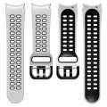 For Samsung Galaxy Watch4 40mm / 44mm Double-row Hole Two-color Silicone Watch Band(White Black)